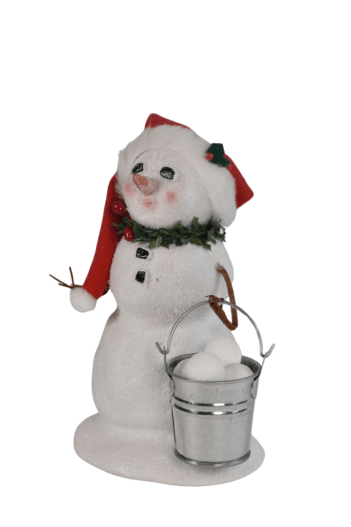 Snowman with Bucket Snowballs