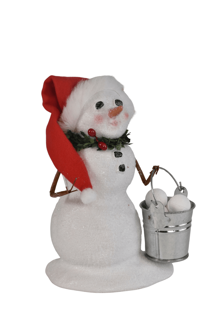 Snowman with Bucket Snowballs